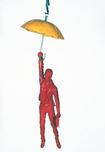 Ancizar Marin Sculptures  Ancizar Marin Sculptures  Umbrella with Businessman (Yellow Umbrella, Red Figure)